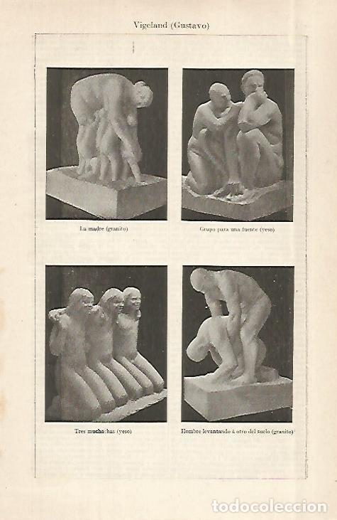 Otros art&iacute;culos de coleccionismo en papel: LAMINA ESPASA 28986: Esculturas por Gustavo Vigeland - Varios