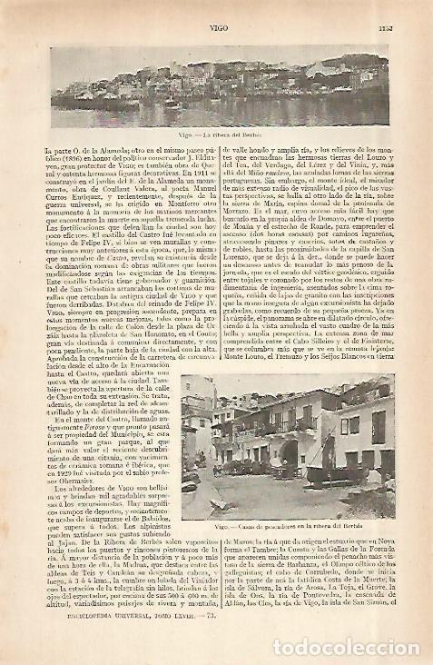 Otros art&iacute;culos de coleccionismo en papel: LAMINA ESPASA 28996: Ribera del Berbes en Vigo - Varios