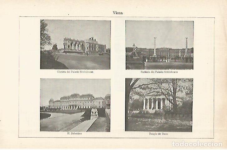 Otros art&iacute;culos de coleccionismo en papel: LAMINA ESPASA 28973: Belvedere Palacio Schobrunn y Templo de Teseo en Viena - Varios
