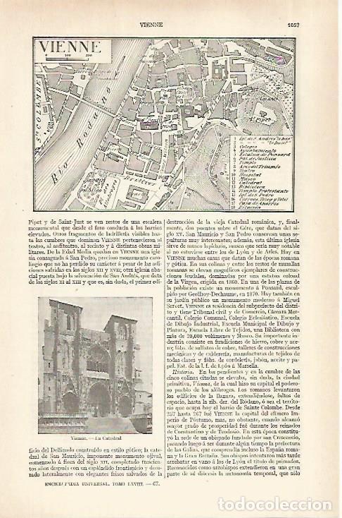 Otros art&iacute;culos de coleccionismo en papel: LAMINA ESPASA 28978: Plano de Vienne Francia - Varios