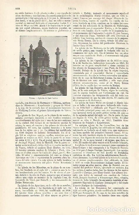 Otros art&iacute;culos de coleccionismo en papel: LAMINA ESPASA 28970: Iglesia de San Carlos de Viena - Varios