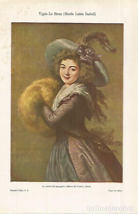 Otros art&iacute;culos de coleccionismo en papel: LAMINA ESPASA 28985: La seora del manguito por Isabel Vigee Le Brun - Varios