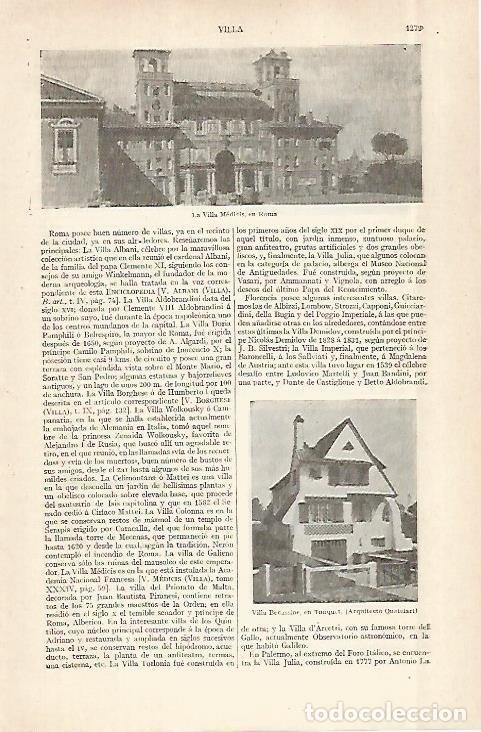 Otros art&iacute;culos de coleccionismo en papel: LAMINA ESPASA 29040: Villa Medicis en Roma - Varios