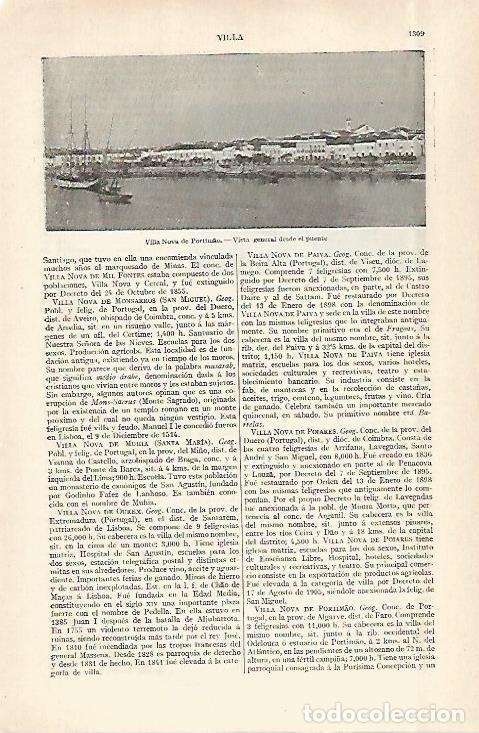Otros art&iacute;culos de coleccionismo en papel: LAMINA ESPASA 29046: Vista de Villa Nova de Portimao Portugal - Varios
