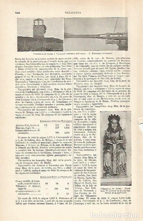 Otros art&iacute;culos de coleccionismo en papel: LAMINA ESPASA 29090: Campanil y puerto de Villanueva de Arosa Orense - Varios