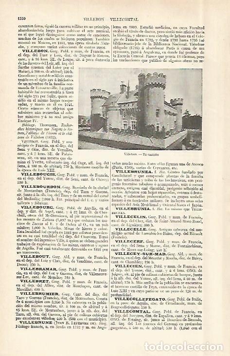 Otros art&iacute;culos de coleccionismo en papel: LAMINA ESPASA 29118: Castillo de Villebon Francia - Varios