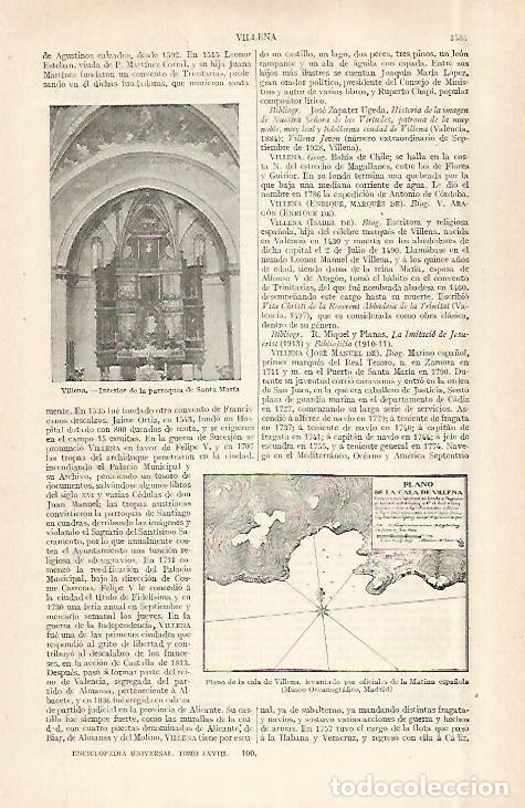 Otros art&iacute;culos de coleccionismo en papel: LAMINA ESPASA 29127: Plano de la Cala de Villena Alicante - Varios
