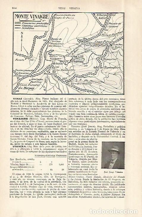 Otros art&iacute;culos de coleccionismo en papel: LAMINA ESPASA 29143: Plano de Monte Vinaigre Francia - Varios