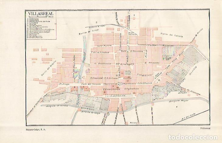 Otros art&iacute;culos de coleccionismo en papel: LAMINA ESPASA 29107: Plano de Villarreal Castellon - Varios