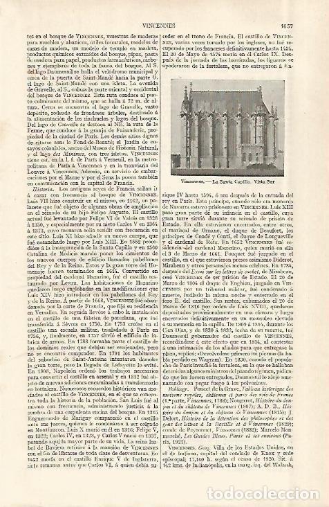 Otros art&iacute;culos de coleccionismo en papel: LAMINA ESPASA 29148: La Santa Capilla en Vincennes Francia - Varios