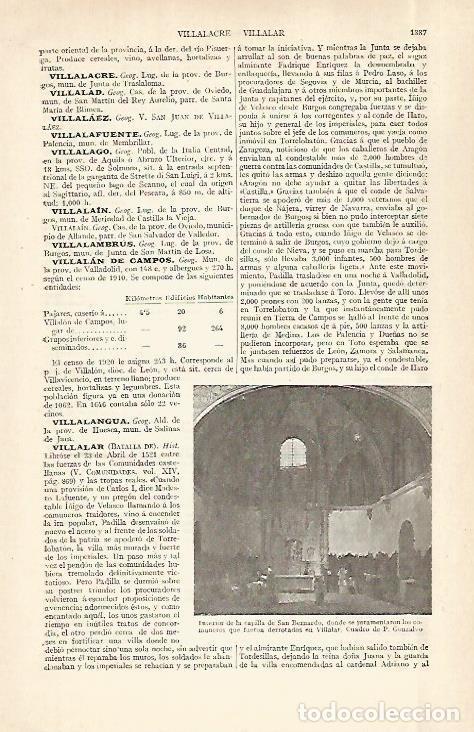 Otros art&iacute;culos de coleccionismo en papel: LAMINA ESPASA 29073: Capilla de San Bernardo por P. Gonzalvo - Varios