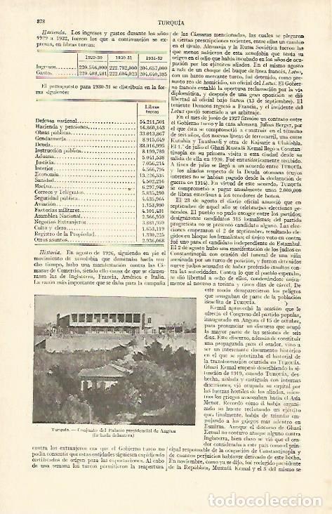 Otros art&iacute;culos de coleccionismo en papel: LAMINA ESPASA 29209: Palacio Presidencial de Ankara Turquia - Varios