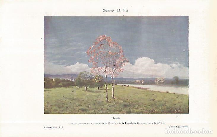 Otros art&iacute;culos de coleccionismo en papel: LAMINA ESPASA 29184: Paisaje por J. M. Zamora - Varios