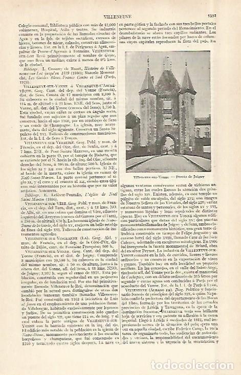 Otros art&iacute;culos de coleccionismo en papel: LAMINA ESPASA 29131: Puerta de Joigny en Villeneuve-sur-Yvonne Francia - Varios