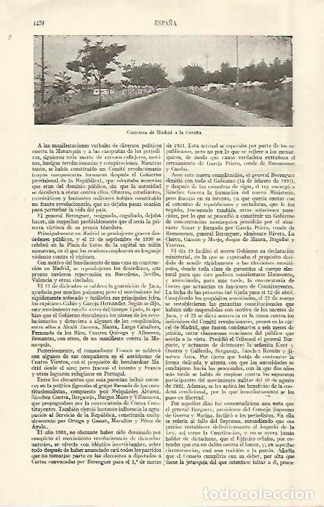 Otros art&iacute;culos de coleccionismo en papel: LAMINA ESPASA 29157: Carretera de Madrid a La Coru&ntilde;a - Varios