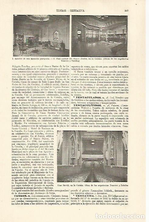 Otros art&iacute;culos de coleccionismo en papel: LAMINA ESPASA 29232: Hall del Banco Pastor en La Coru&ntilde;a - Varios