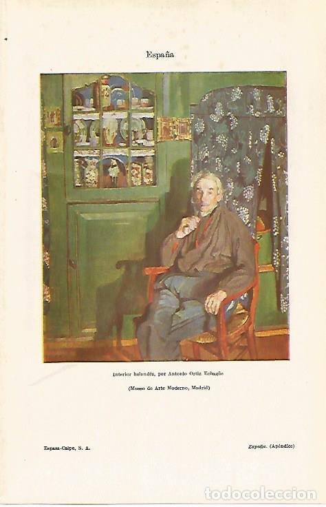 Otros art&iacute;culos de coleccionismo en papel: LAMINA ESPASA 29246: Interior holandes por A. Ortiz Echague - Varios