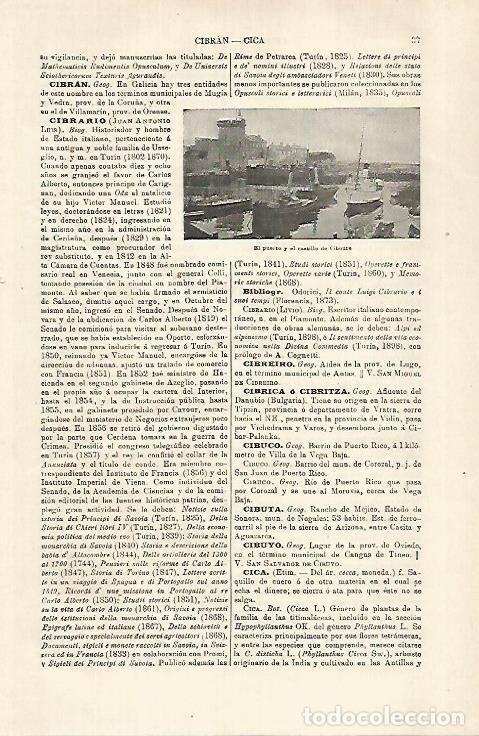 Otros art&iacute;culos de coleccionismo en papel: LAMINA ESPASA 29257: Puerto y castillo de Ciboure Francia - Varios