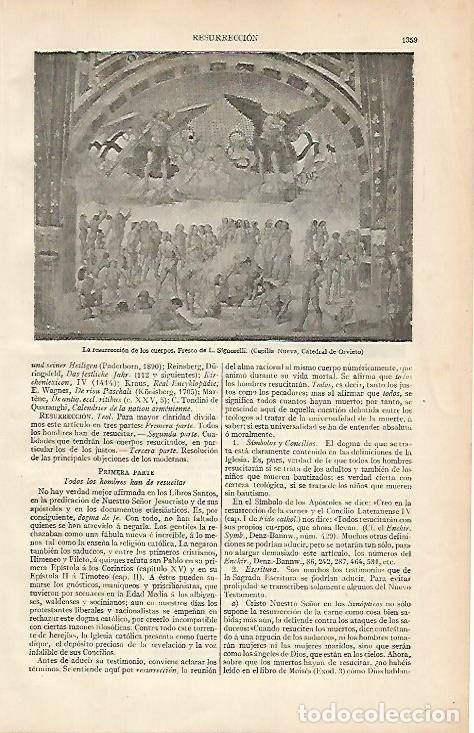 Otros art&iacute;culos de coleccionismo en papel: LAMINA ESPASA 1043: La resurrecion de los cuerpos obra de Signorelli - Varios Autores