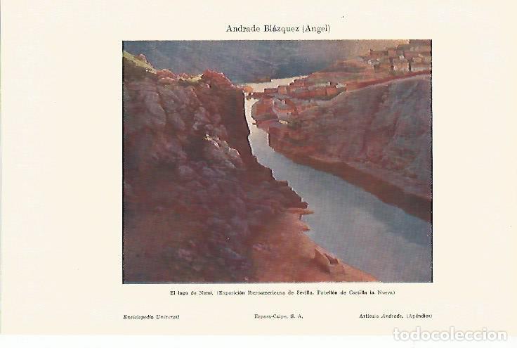 Otros art&iacute;culos de coleccionismo en papel: LAMINA ESPASA 10865: El lago de Nemi por Angel Andrade Blazquez - Varios