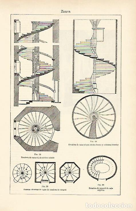 Otros art&iacute;culos de coleccionismo en papel: LAMINA ESPASA 1610: Tipos de escaleras - Varios Autores