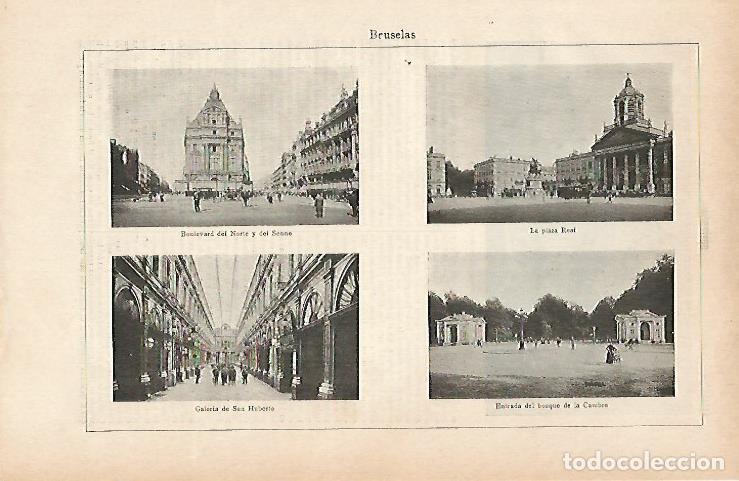 Otros art&iacute;culos de coleccionismo en papel: LAMINA ESPASA 11821: Edificios y calles de Bruselas Belgica - Varios