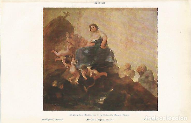 Otros art&iacute;culos de coleccionismo en papel: LAMINA ESPASA 10416: Alegoria de la Musica por Goya - Varios