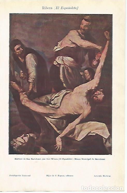 Otros art&iacute;culos de coleccionismo en papel: LAMINA ESPASA 1138: Martirio de San Bartolome por Jose Ribera - Varios Autores
