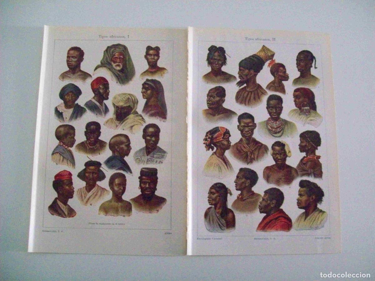 Otros art&iacute;culos de coleccionismo en papel: LAMINA ESPASA 12585: Tipos de Africa - Varios