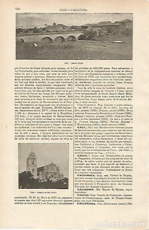 Otros art&iacute;culos de coleccionismo en papel: LAMINA ESPASA 14723: Barrio Norte y Templo de San Pedro en Cali Colombia - Varios