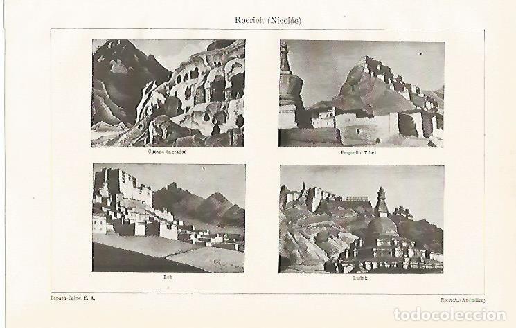 Otros art&iacute;culos de coleccionismo en papel: LAMINA ESPASA 14002: Obras pintadas por N. Roerich - Varios