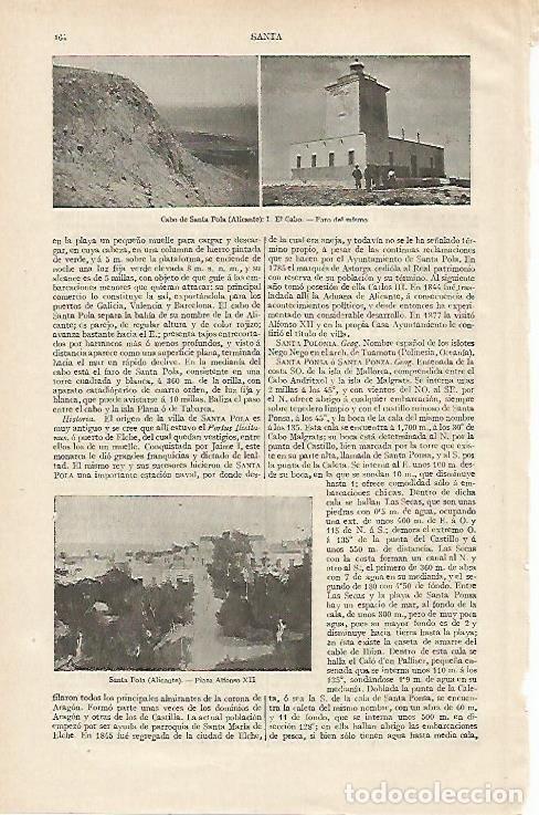 Otros art&iacute;culos de coleccionismo en papel: LAMINA ESPASA 12237: Faro del Cabo de Santa Pola Alicante - Varios