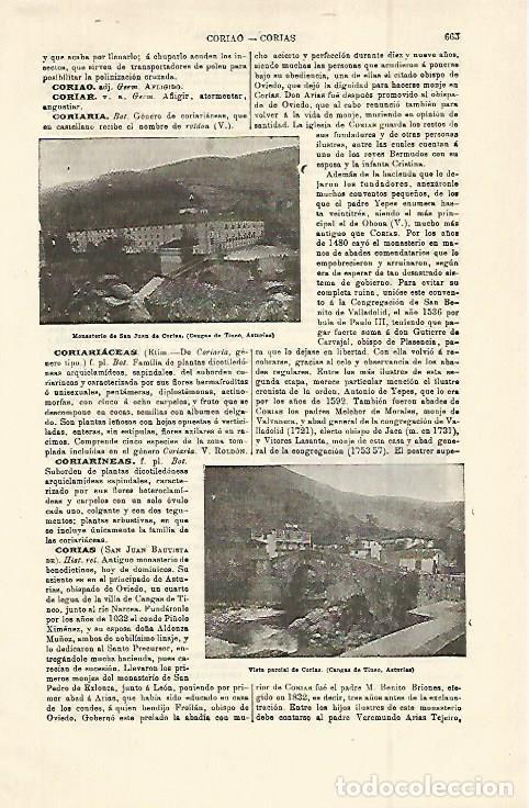 Otros art&iacute;culos de coleccionismo en papel: LAMINA ESPASA 14977: Monasterio de San Juan de Corias en Asturias - Varios