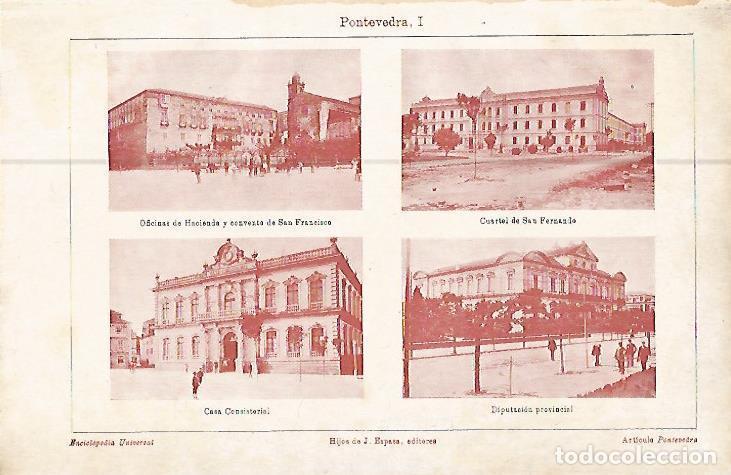 Otros art&iacute;culos de coleccionismo en papel: LAMINA ESPASA 10494: Vistas de Pontevedra - Varios