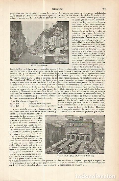 Otros art&iacute;culos de coleccionismo en papel: LAMINA ESPASA 17818: Mercado de Berna y de Castellon - Varios