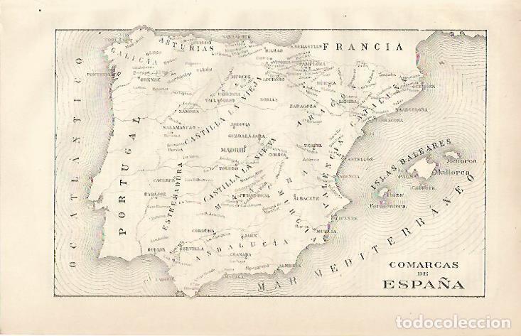 Otros art&iacute;culos de coleccionismo en papel: LAMINA ESPASA 10150: Mapa de las Comarcas de Espa&ntilde;a - Varios