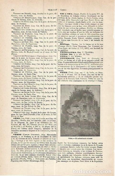 Otros art&iacute;culos de coleccionismo en papel: LAMINA ESPASA 17395: Columbario etrusco de Veies Italia - Varios