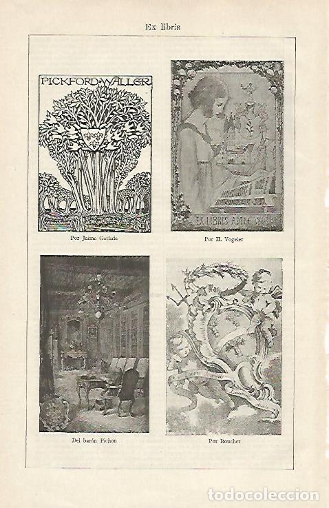 Otros art&iacute;culos de coleccionismo en papel: LAMINA ESPASA 16465: Ex Libris por Guthrie Vogeler baron Pichon y Boucher - Varios