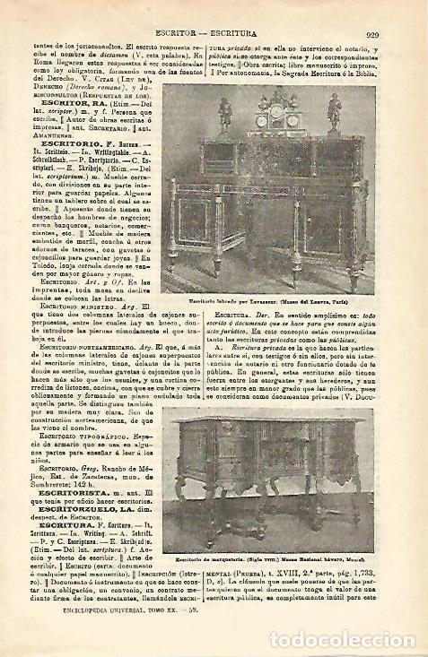 Otros art&iacute;culos de coleccionismo en papel: LAMINA ESPASA 16609: Escritorio de Levasseur - Varios