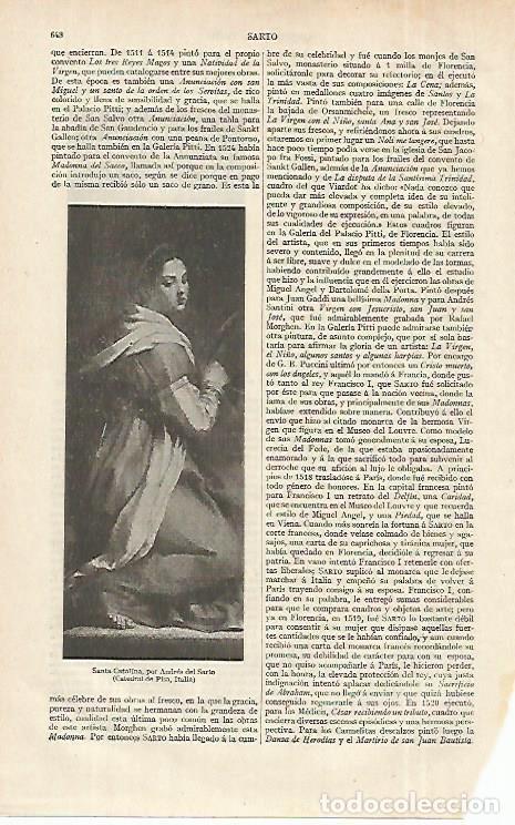 Otros art&iacute;culos de coleccionismo en papel: LAMINA ESPASA 12385: Santa Catalina por Andres del Sarto - Varios
