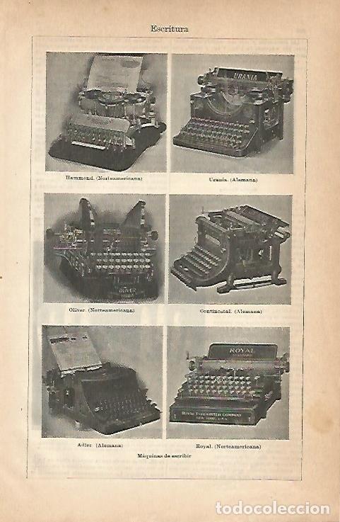 Otros art&iacute;culos de coleccionismo en papel: LAMINA ESPASA 18918: Maquinas de escribir - Varios