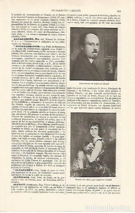 Otros art&iacute;culos de coleccionismo en papel: LAMINA ESPASA 19026: Autorretrato de Ambrosio Alciati - Varios