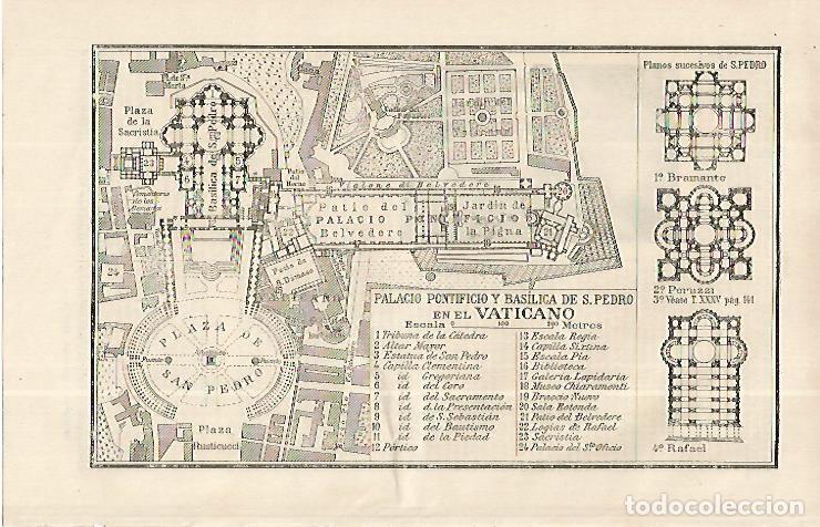 Otros art&iacute;culos de coleccionismo en papel: LAMINA ESPASA 19170: Plano del Vaticano - Varios