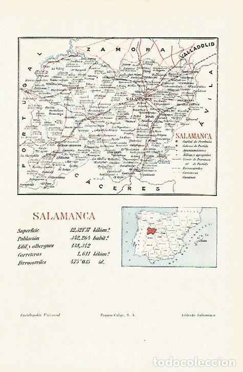 Otros art&iacute;culos de coleccionismo en papel: LAMINA ESPASA 18148: Mapa de la provincia de Salamanca - Varios