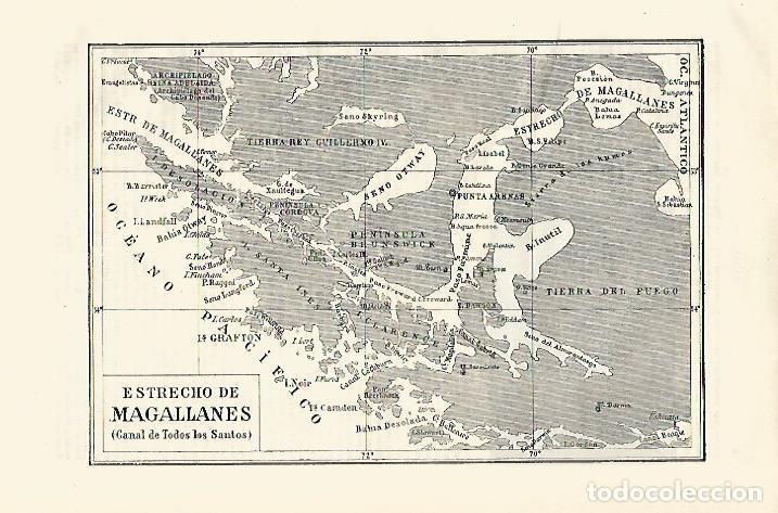 Otros art&iacute;culos de coleccionismo en papel: LAMINA ESPASA 18487: Mapa del Estrecho de Magallanes - Varios
