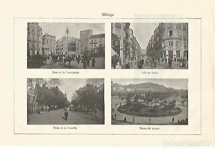 Otros art&iacute;culos de coleccionismo en papel: LAMINA ESPASA 18551: Vistas de Malaga - Varios