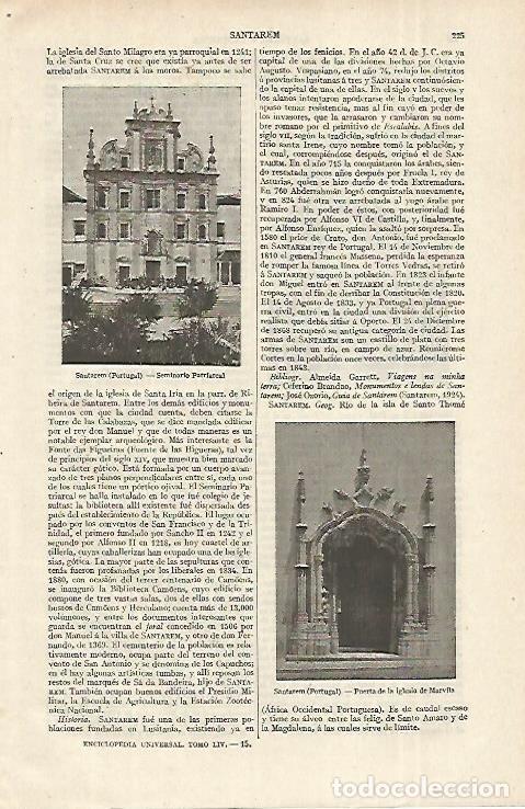 Otros art&iacute;culos de coleccionismo en papel: LAMINA ESPASA 12255: Seminario Patriarcal en Santarem Portugal - Varios