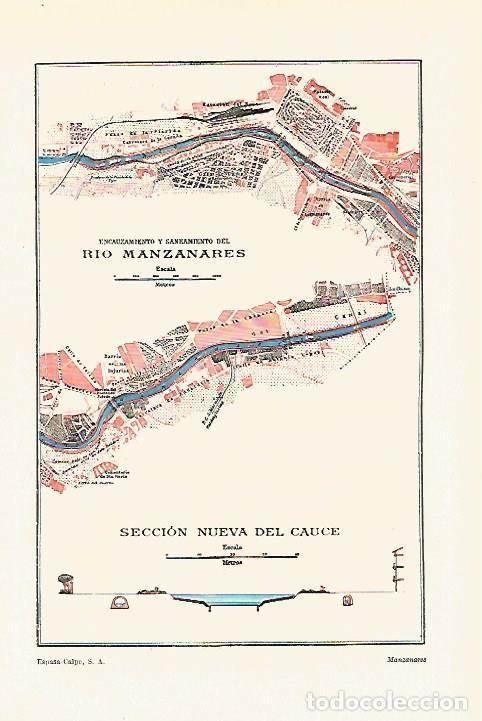 Otros art&iacute;culos de coleccionismo en papel: LAMINA ESPASA 18680: Seccion del cauce del rio Manzanares - Varios