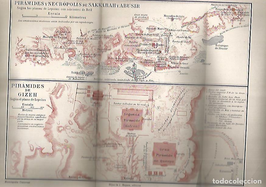 Otros art&iacute;culos de coleccionismo en papel: LAMINA DE ESPASA 194: Piramides de Sakkara y Piramides de Gizeh - Varios autores