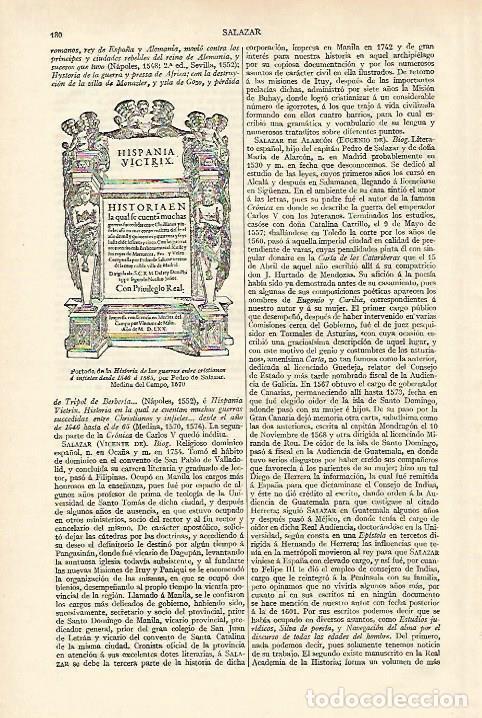Otros art&iacute;culos de coleccionismo en papel: LAMINA ESPASA 18171: Portada de Historia de las guerras entre cristianos e infieles desde 1546 a 156